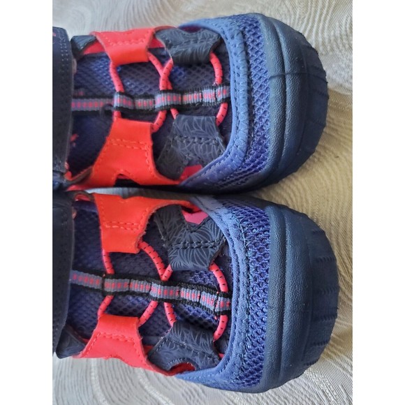 OshKosh B'Gosh Toddler Girls Size 12 Blue Pink Hook Loop Sport Sneakers Shoes - Picture 7 of 9